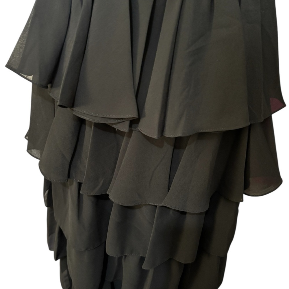IEENA for Mac Duggal Black Tiered Midi Dress Ruffle Cocktail Size 4 NWT Formal - Picture 9 of 15